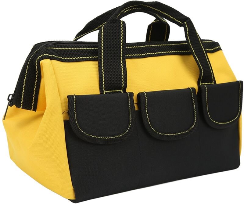 aqxreight Werkzeugaufbewahrungstasche, robuste und wasserdichte Tragetasche für die Elektrikerwerkstatt, 16 Zoll (GELB).