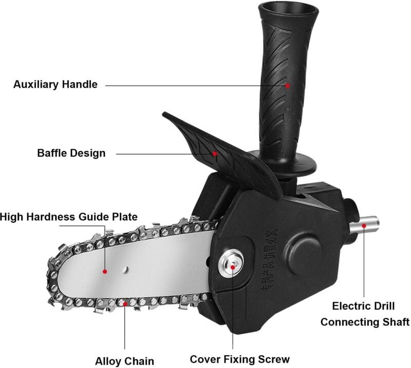 Kettensägenadapter aus legiertem Stahl für elektrische Bohrmaschinen mit 6–13-mm-Bohrfutter, Kettensägenadapter – Zubehö...