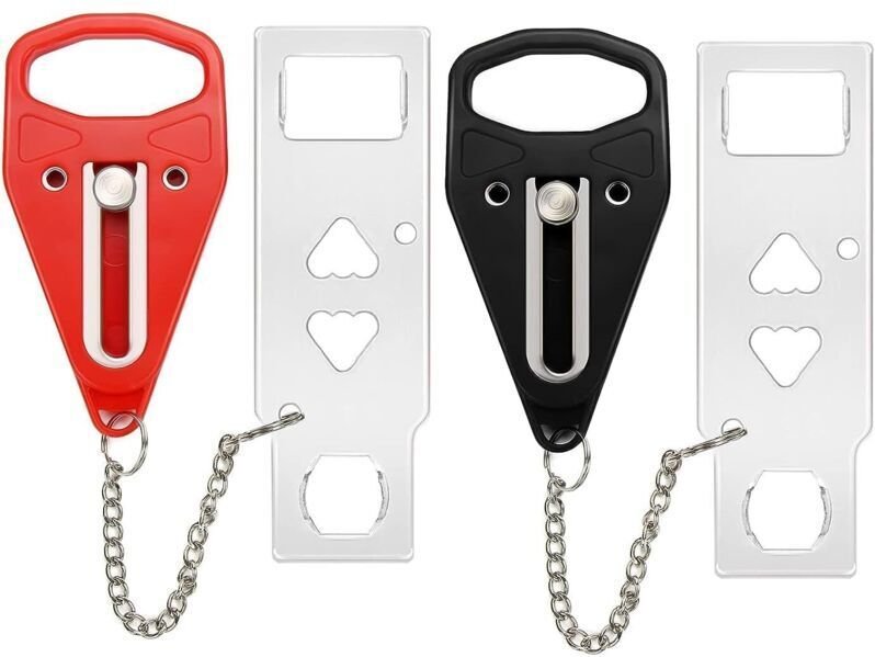 Set mit 2 zusätzlichen tragbaren Türschlössern für mehr Privatsphäre und Sicherheit zu Hause, in Hotels und Apartments, ...