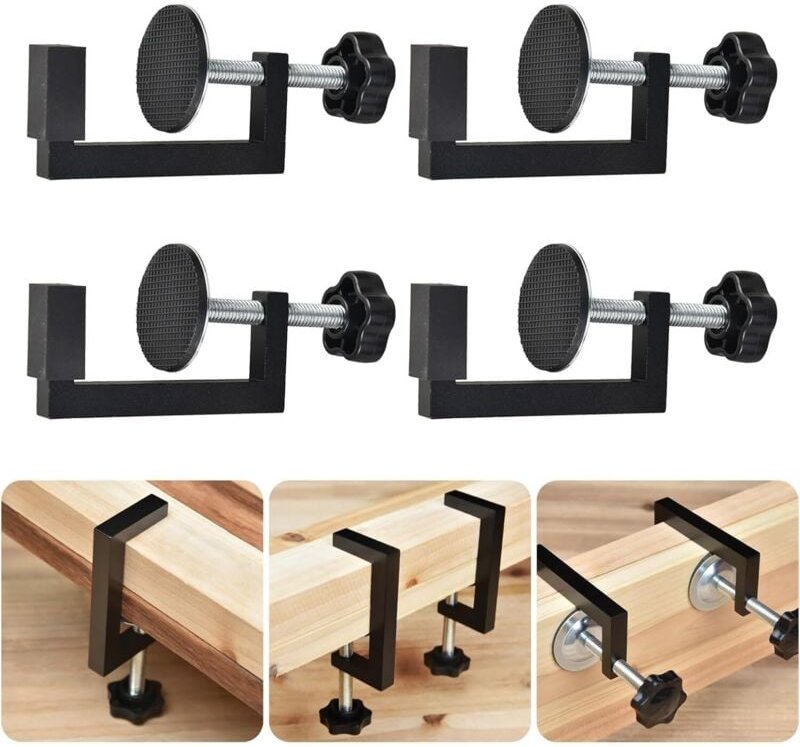 4er-Pack Universal-C-Klemmen für Schränke 10–57 mm – Rückwärtsklemme für Holzbearbeitung – kleine Tischklemme zur Befest...