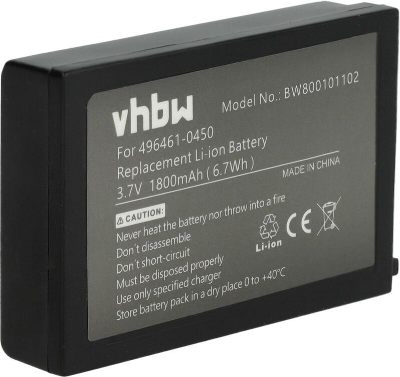 Vhbw - Akku kompatibel mit Nippon BHT-200, BHT-400, BHT-300, DS22L1-G, DS22L1-D Barcodescanner pos (1800 mAh, 3,7 v, Li-...