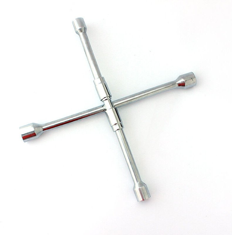 4-Wege-Radmuttern-Kreuzstrebenschlüssel für Autos – Gängige Sechskant-Radmutternschlüsselgrößen 17–19–21–23 mm
