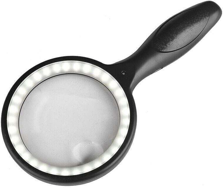 30-fache/60-fache Leselupe mit 33 LEDs – Mega-Leselupe – USB-wiederaufladbare Leselupe für Senioren