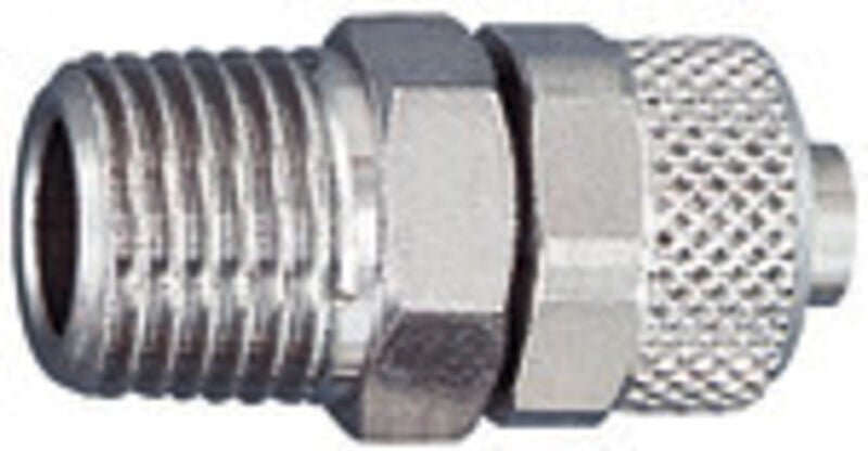 Gerade Einschraubverschraubung, r 3/8 a., für Schlauch 6/4 - Riegler