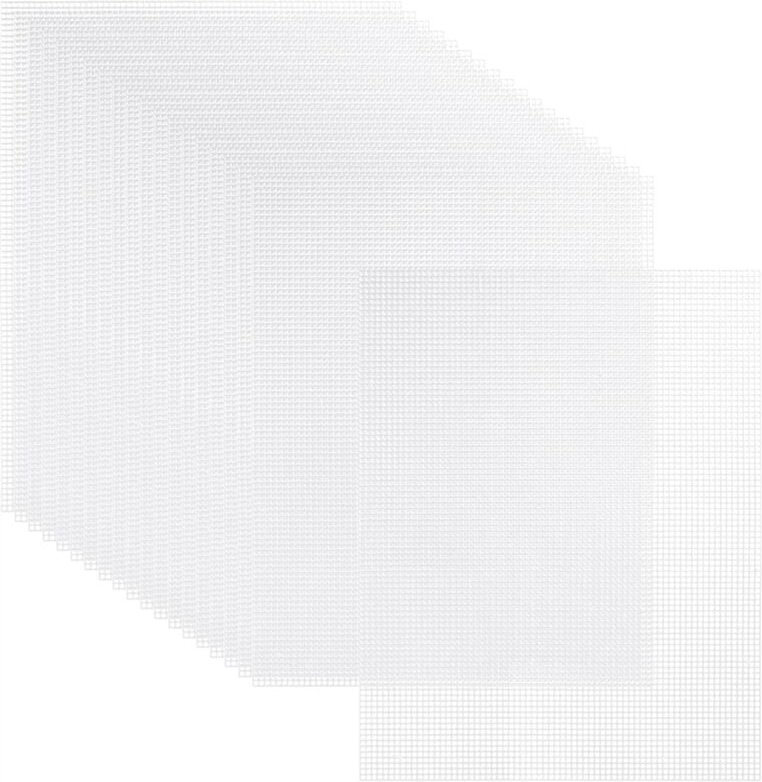20 Stück Kunststoff-Leinwandblätter, 13 x 10,2 Zoll, 7 ct transparente Kunststoff-Leinwandblätter zum Sticken, Kreuzstic...