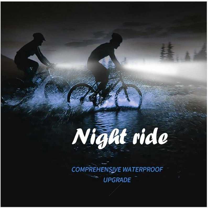 Woosien - 3 T6 starkes Licht Fahrradlicht Außenleuchte mit seitlichem rotem Warnlicht multifunktional wasserdicht