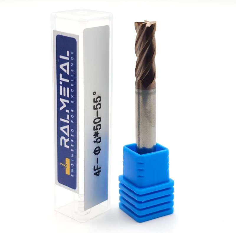 Vollhartmetall-Fräser 6 x 15 x 50 mm, 4 Schneiden, 55 HRC