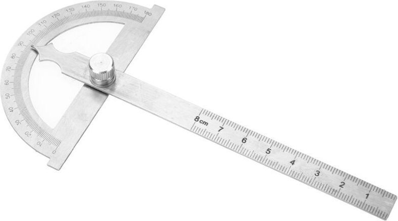 Winkelmesser aus Edelstahl (0–180°) mit Goniometer und 15 cm Länge (80–120 mm).