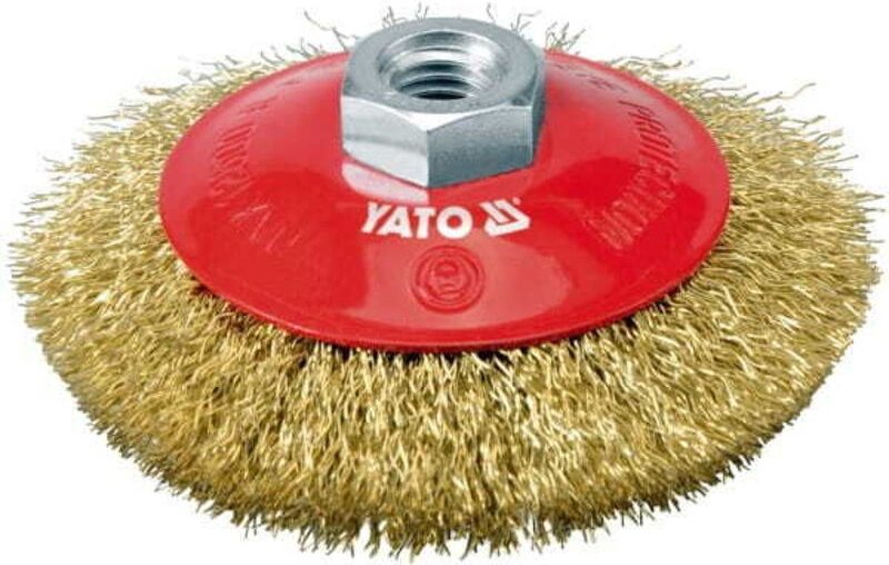 YATO KEGELBÜRSTE 100mm, M14 GEWINDE, GEWELLTER DRAHT 4761