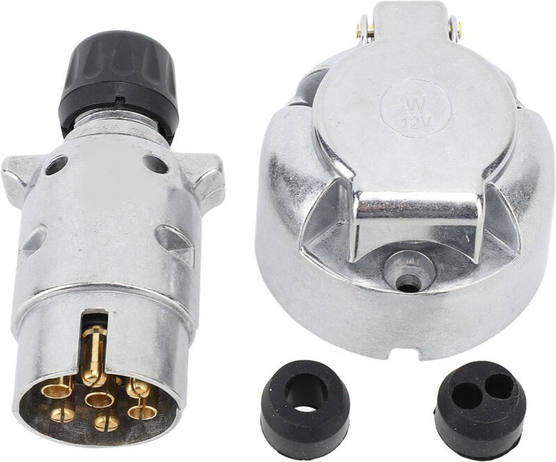Universeller 7-poliger Anhängerstecker, 7-Pin-Anhängeranschluss DC12V ABS-Legierung für Wohnmobile.