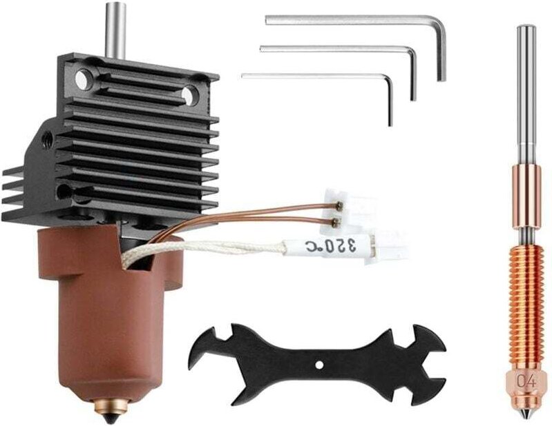 K1 Keramik-Hotend-Kit mit Kühlkörper, Schnellwechseldüse und integriertem Ganzmetall-Extruder-Hotend für MAX-Drucker