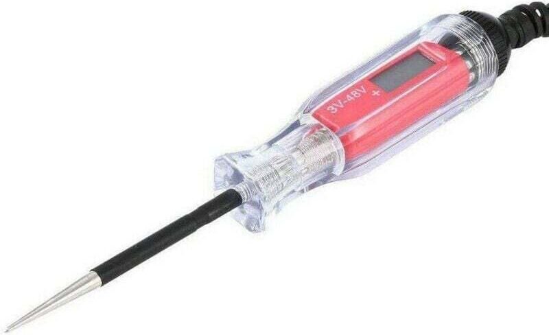 Testeur Tension Numérique 3-48V Circuit Électrique Détection LCD Voiture Camion Remorque