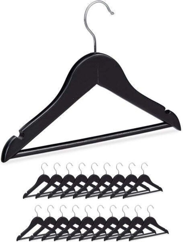 Black wooden kids coat hangers