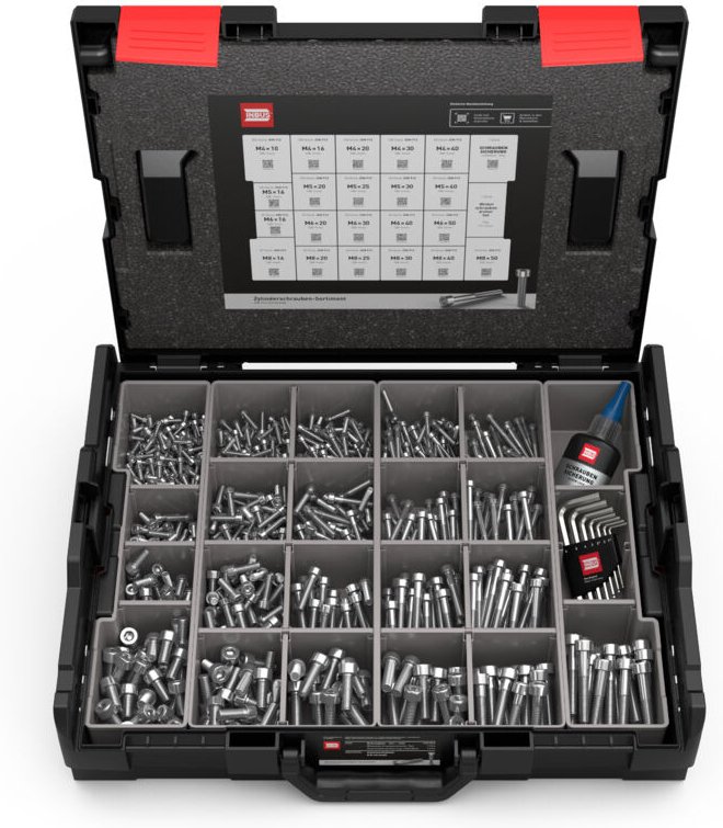 INBUS® L-BOXX 1460 tlg. Zylinderschrauben DIN 912 Sortiment Set (Stahl verzinkt)