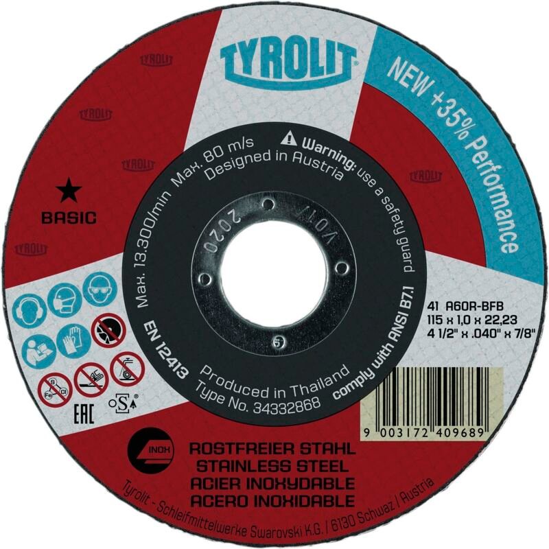 Tyrolit - Trennscheibe Basic extra schmal, Scheiben-Ø: 115 mm
