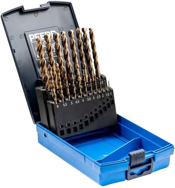 Pferd - Spiralbohrer-Set 19-tlg. inox hsse n din 338 für zähe und harte Werkstoffe