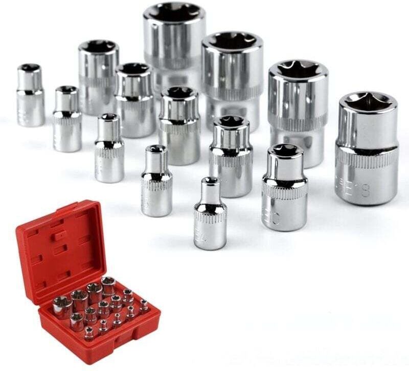 Sternsteckschlüssel, 14 E-Torx-Sternsteckschlüssel (weiblich), Sternsteckschlüsselsatz aus Chrom-Vanadium-Stahl, 3 Größe...