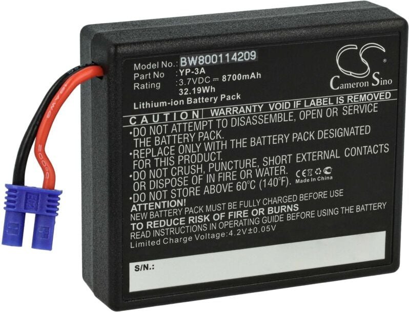 Vhbw - Akku kompatibel mit Yuneec H480 Remote Controller, ST16 Remote Controller Drohne Controller (8700 mAh, 3,7 v, Li-...