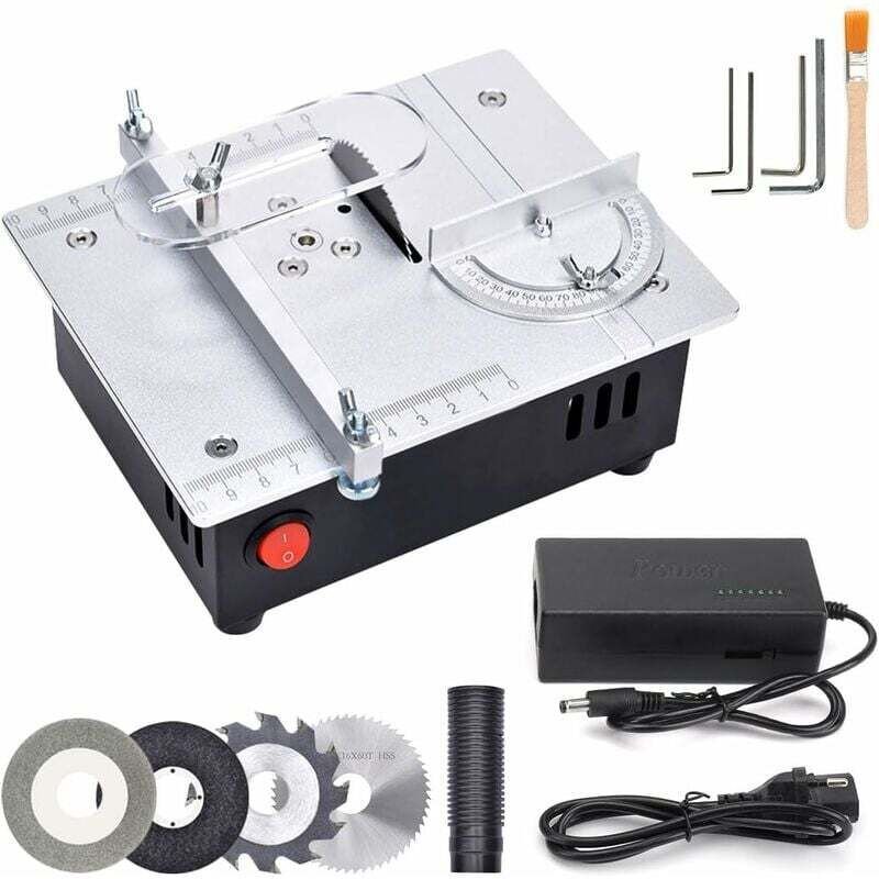 Mini scie circulaire de table, S3 miniature de précision électrique courbe scie de table Liftable lame de scie avec prof...