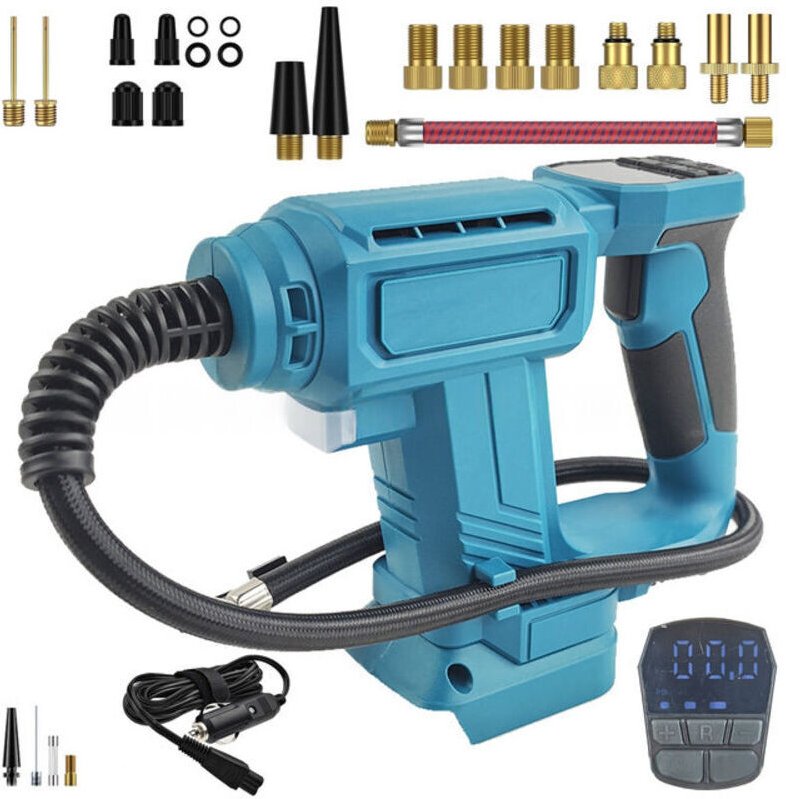 Akku-Kompressor, kompatibel mit Makita 18V-Akkus, kabelloser Luftkompressor, 12V-Kfz-Adapter, 0–120 psi, tragbare Luftpu...