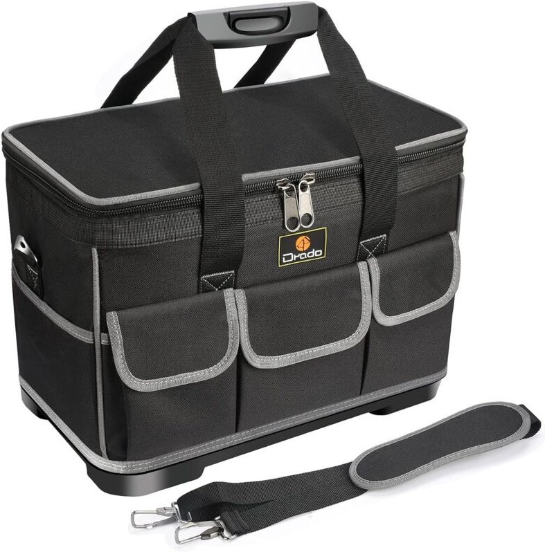 Werkzeugtaschen-Organizer (40 cm) mit stabilem Boden, große wasserdichte Werkzeugtasche mit geformtem ABS-Boden, profess...