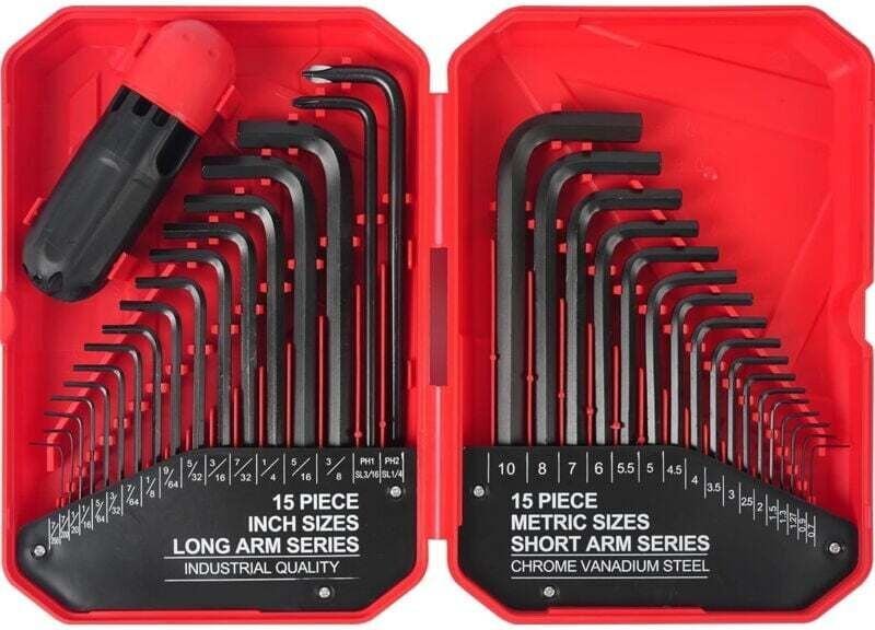 Sechskantschlüsselsatz, 35-teilig, metrischer und zölliger Sechskantschlüsselsatz, Innensechskantschlüsselsatz, MM (0,7 ...
