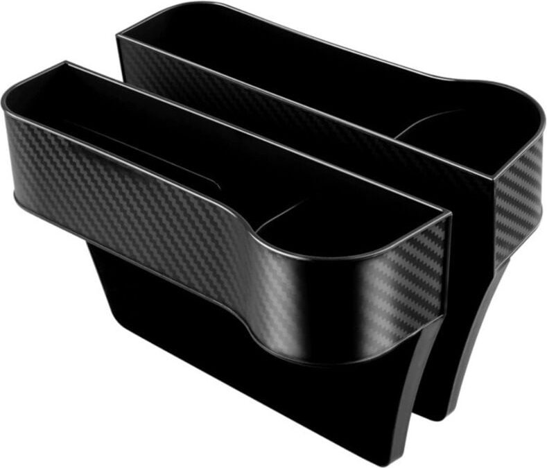 Seitenorganizer für Autositze, 2er-Set Konsolenseitentaschen, multifunktionale Aufbewahrungsbox mit Getränkehalter, Auto...