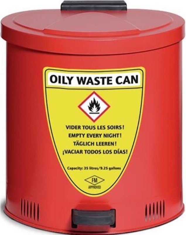 Sicherheitssammelbehälter 35l Stahlbl.H490xB450xT440mm ASECOS