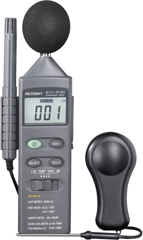 Dt 8820 Temperatur-Messgerät -20 - +750 °c Fühler-Typ k Multifunktions-Umweltmessgerät 4i - Voltcraft