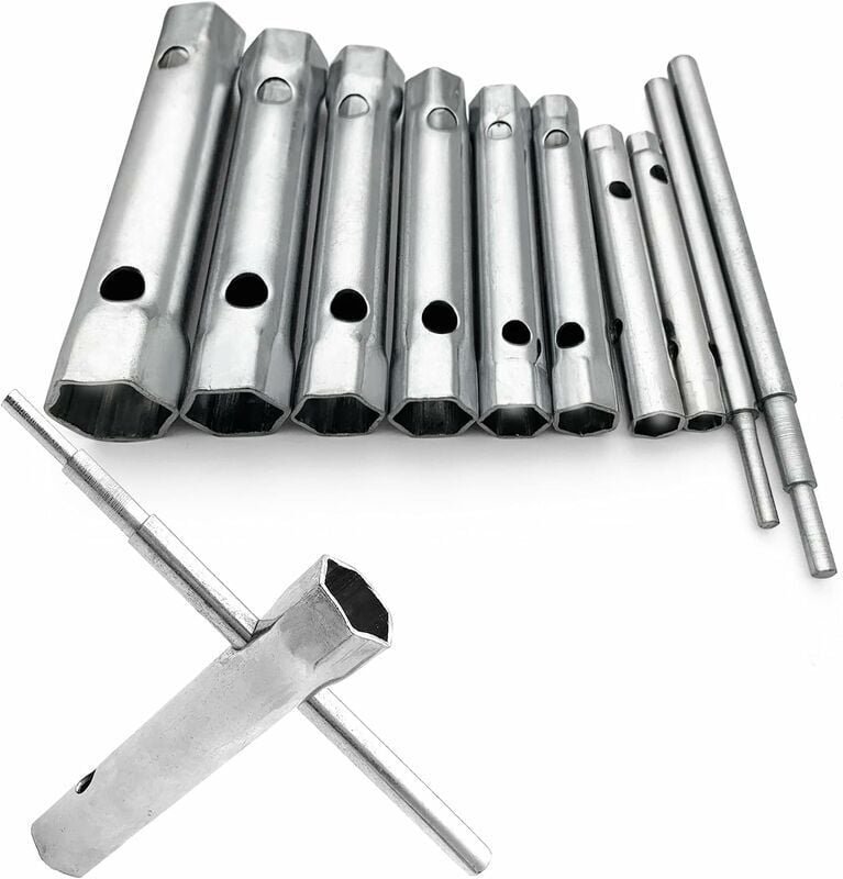 CHOYCLIT 10er Set Rohrschlüssel 6 bis 22 mm Rohrschlüssel Zündkerzenschlüssel zum Einschrauben der Zündkerze Demontage/M...