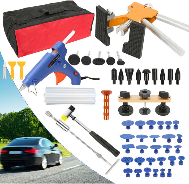 Randaco 57x Ausbeulwerkzeug Dellen Reparatur Set Werkzeug Paintless dent Beulen für auto