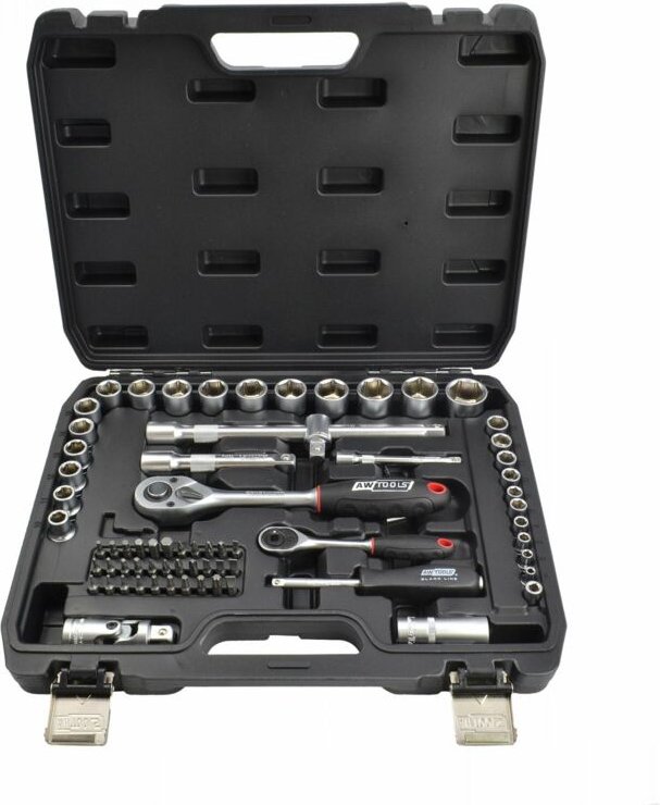 Awtools zestaw kluczy 72el 1/2' / 1/4' black line
