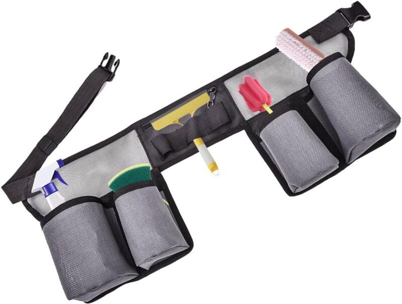 Werkzeuggürtel zum Reinigen, Werkzeuggürtel mit 4 Taschen, Werkzeugtasche für Reinigungsgürtel, Heimwerker-Werkzeuggürte...