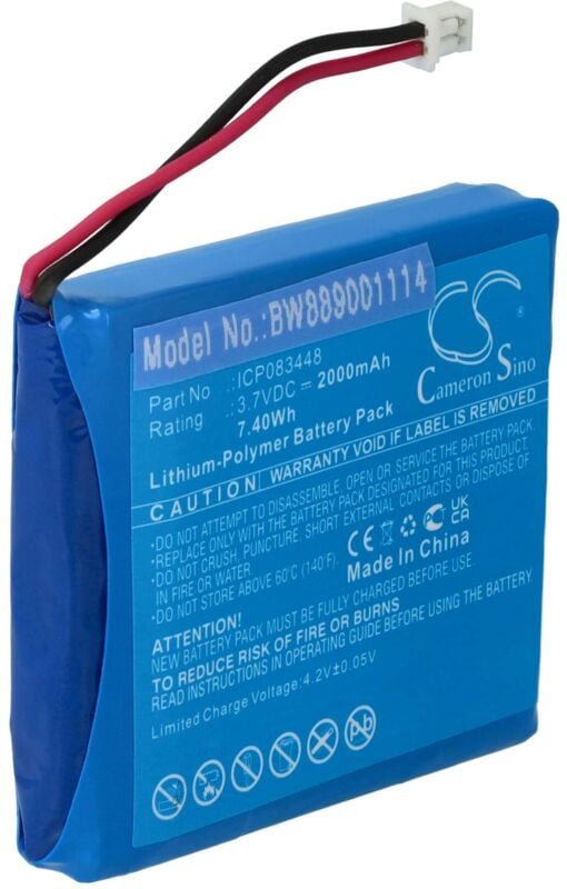 Vhbw - Akku Ersatz für Stabo ICP083448, JHHY903448A für Funkgerät, Walkie Talkie (2000 mAh, 3,7 v, Li-Polymer)