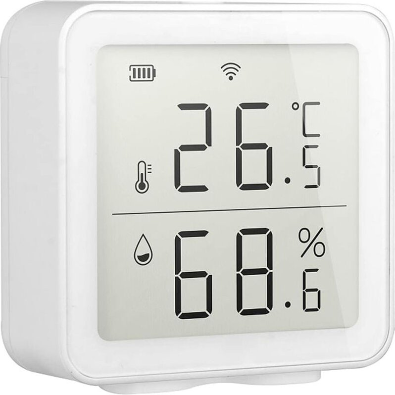 WiFi-Funktemperatursensor, Smart Home-Thermometer-Feuchtigkeitsmesser, kabelloser Temperatur-Feuchtigkeitssensor, Heimau...
