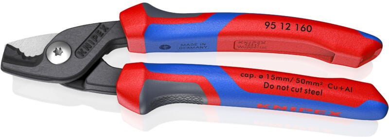 95 12 160 StepCut Kabelschere mit Mehrko.-Hülle brüniert 160 mm - Knipex