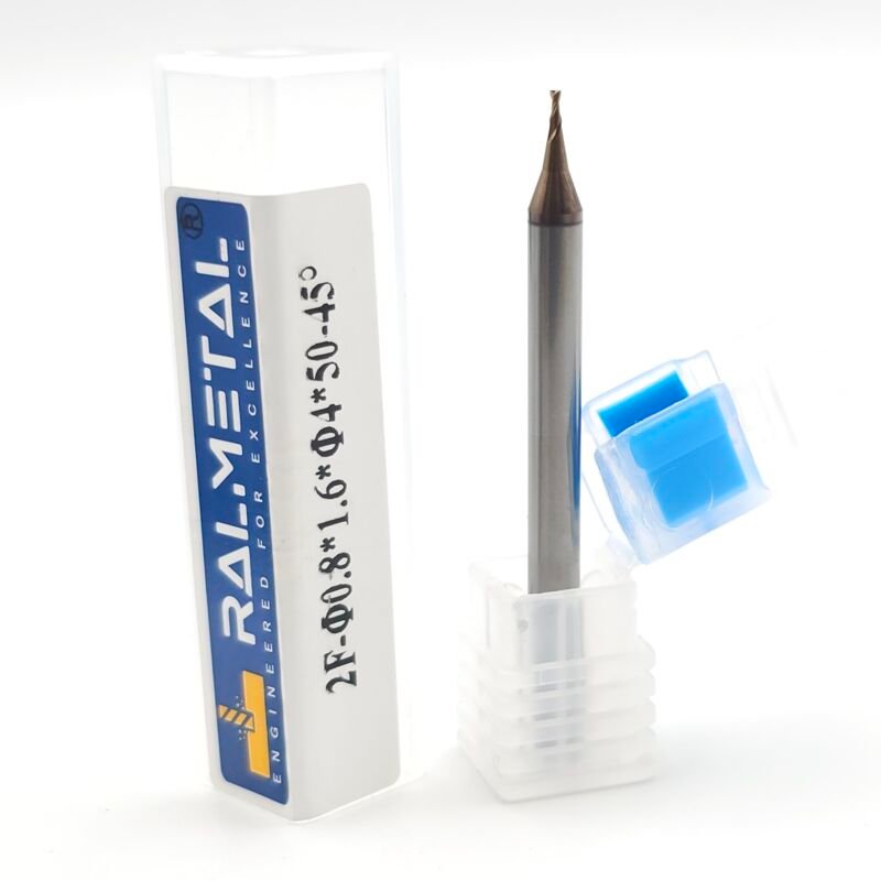 Mikro-Hartmetall-Fräser VHM 0,8 x 1,6 x 4D x 50 mm TiSiN 55 HRC