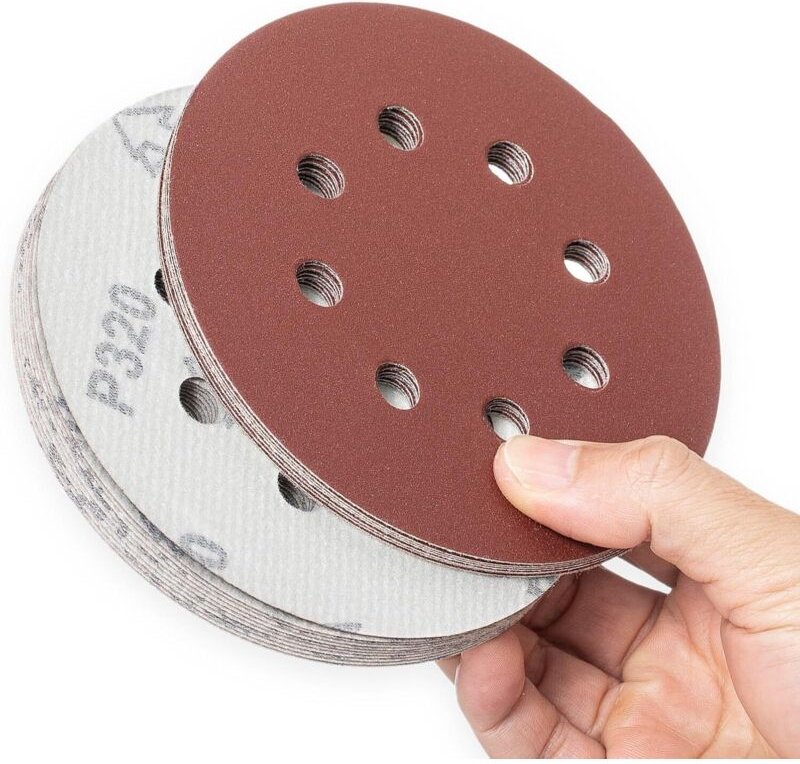 Schleifscheibe Nr. 320, 125 mm Körnung, ideal zum Schleifen, Polieren und Entrosten, HSDPS5M100, 100er-Packung