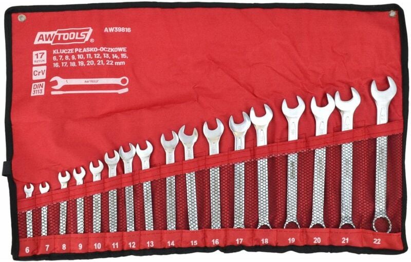 Aw klucz płasko-oczkowy kpl.17szt./6mm-22mm