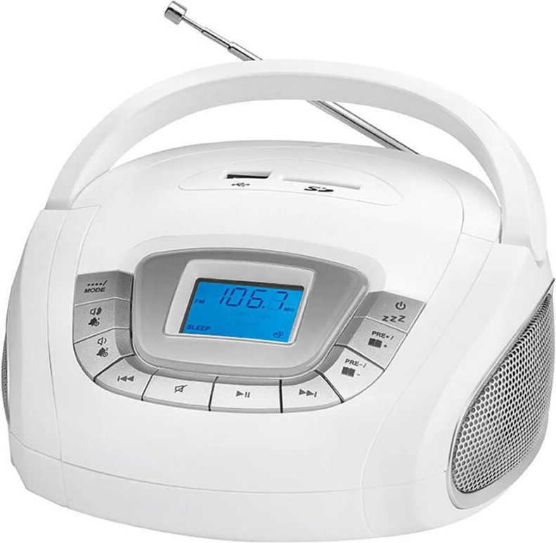 Stereo Lautsprecher Radio Boombox usb sd Musik Anlage aux AEG sr 4373 weiss