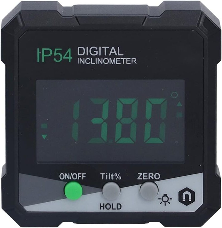 Tragbarer digitaler Neigungsmesser 4 x 90°, LCD-Hintergrundbeleuchtung, einseitiger magnetischer digitaler Winkelmesser,...