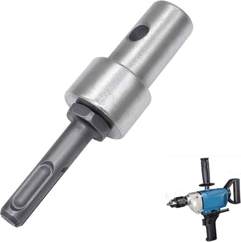 Vtizikl Adaptateur Perceuse pour Tarière - Sans Clé, Tige Ronde M13x15mm - Mandrin 1/2" - Compatible Tarière à Glace