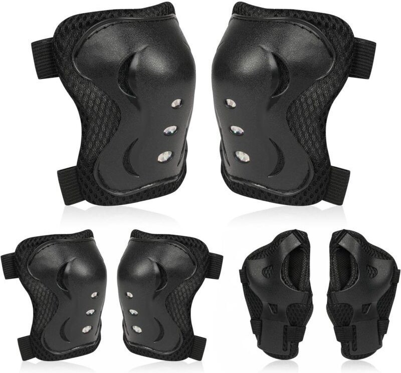 Schutzausrüstung für Kinder beim Rollschuhlaufen, 6-in-1-Schutzset mit Knie-, Ellbogen- und Handgelenkschonern, Schutzau...