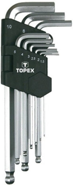 9 tlg. Sechskantschlüssel mit Kugelkopf lang