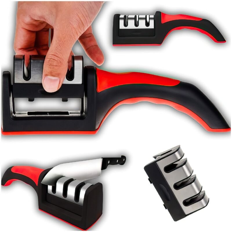 Messerschärfer, Messer, Schere, Kompakt, Dreiphasen-3-in-1-Weizenstein