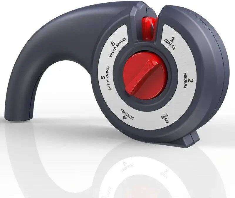 Manueller Messerschärfer mit 6 einstellbaren Schärfegraden – perfekt für Küchenmesser, Outdoor-Messer, Taschenmesser und...