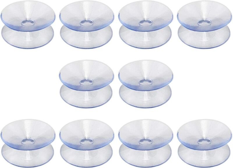Memkey - 10er-Pack doppelseitige Saugnäpfe aus Silikonkautschuk für Tischplatten, transparenter Saugnapf ohne Haken, kom...