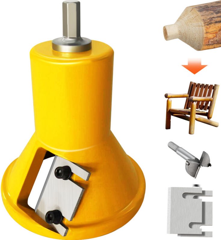 Mophorn - Zapfenschneider, 1,5" (38 mm) Durchmesser, Premium Aluminium & Stahl Blockholz-Möbelschneider mit zwei geraden...