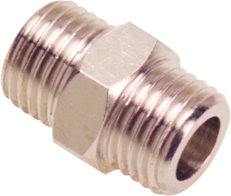 Zylinderförmiger Doppel-Gewindeadapter 1/4' ag - 1/4' ag (Blisterverpackung 2 Stück)