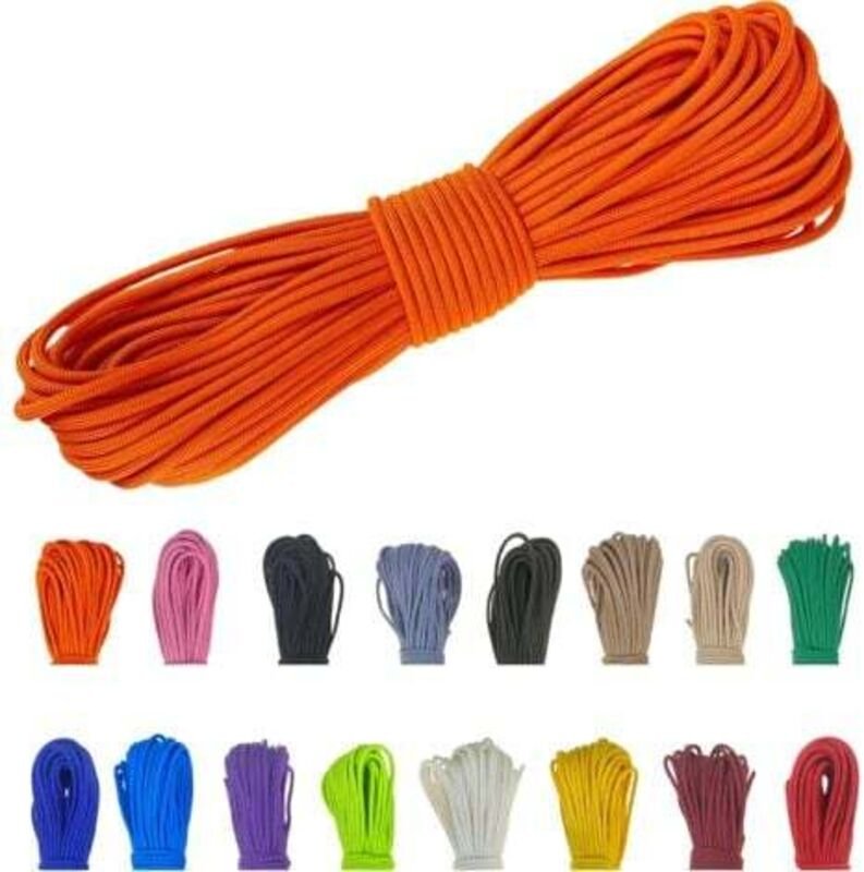 4 mm Polyester Paracord 550 (15, 30 und 50 m) – 4 mm Typ III, reißfeste Fallschirmschnur zum Überleben, 100 % Polyester ...